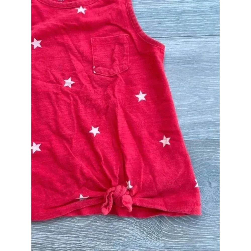 Gap Kids Red Star Print Tie-Front Tank Top - Size Small (4/5)